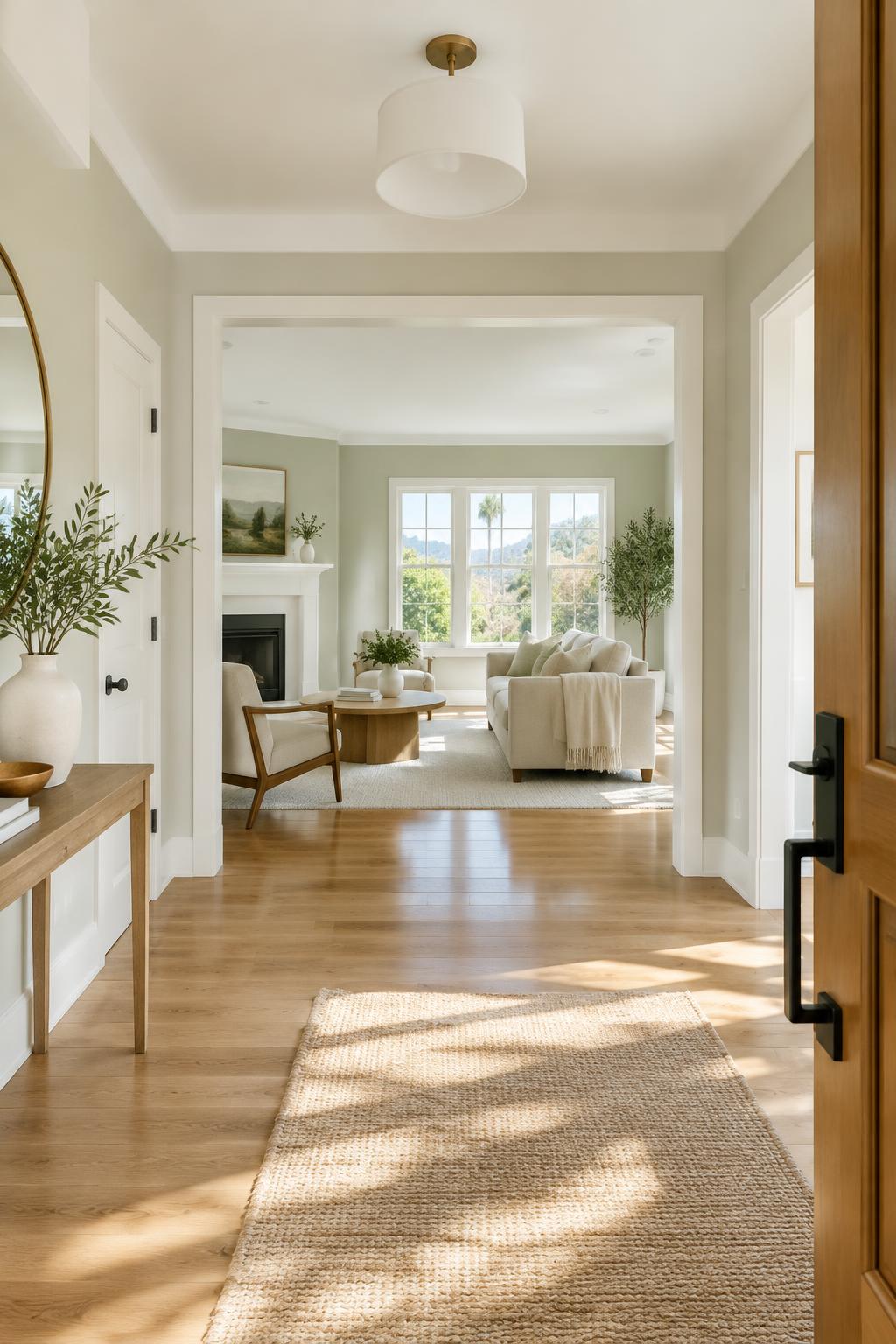 A freshly painted residential entryway